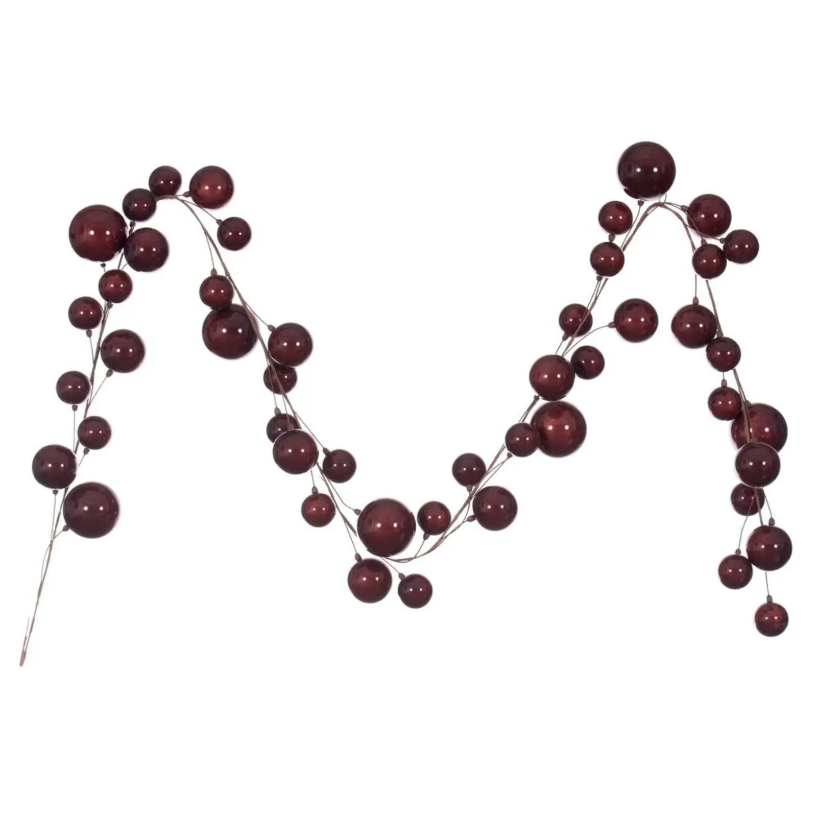 Wine Pearl Branch Ball Garland, 10'