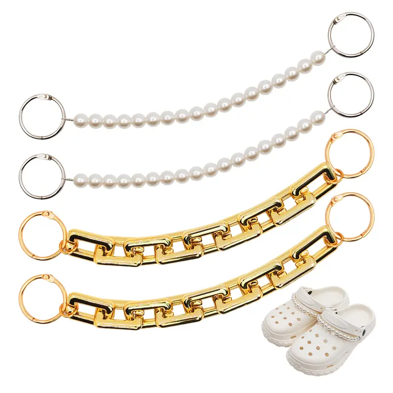 Pearl Chain Decoration Clog Charms for Teen Men Women Adults Kid Shoes Accessories - Christmas Gift
