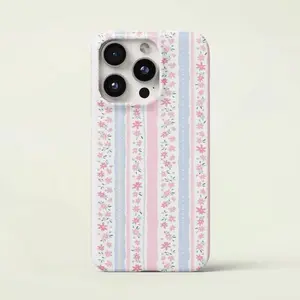Floral Striped Phone Case: Vintage Coquette Design - iPhone, Airpod E