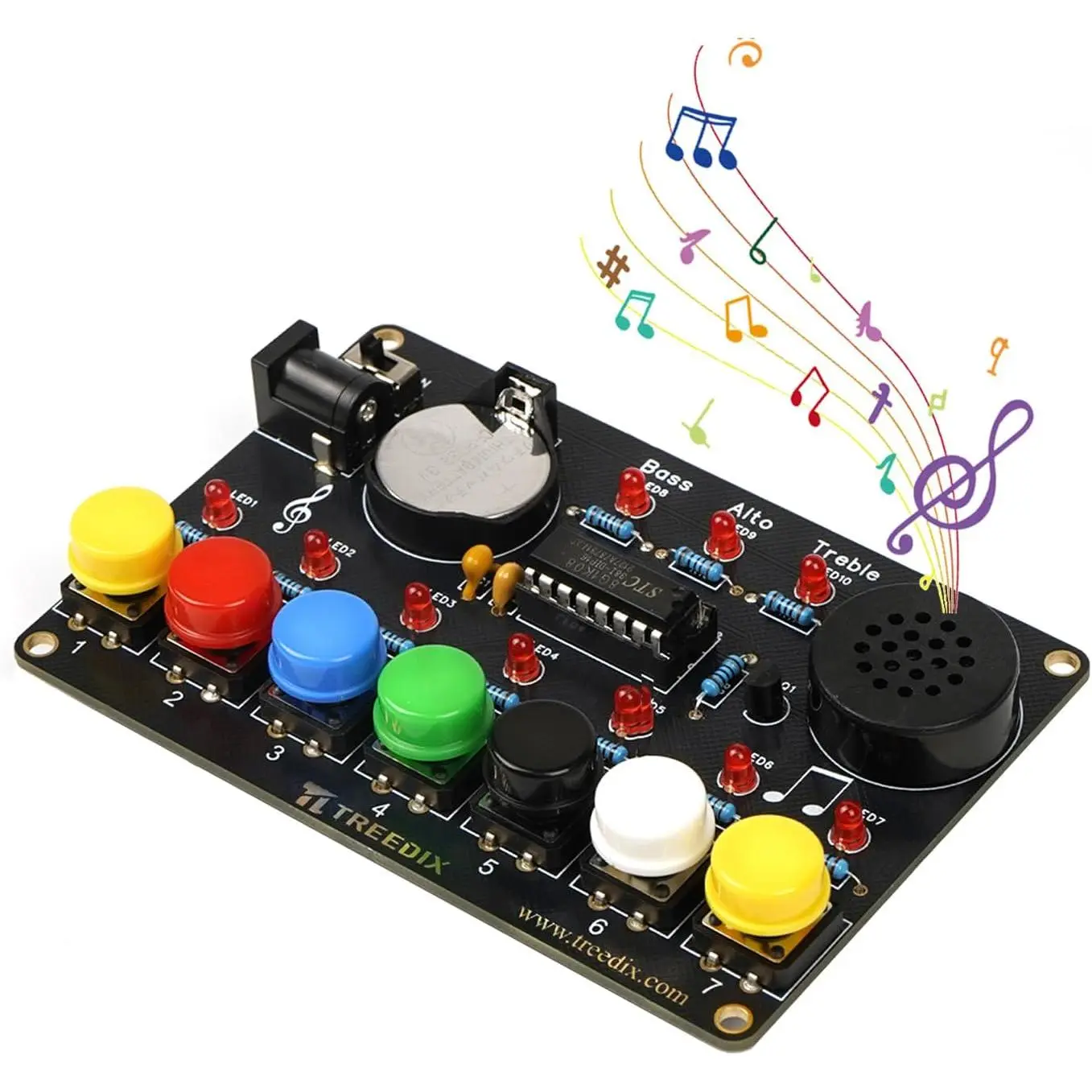 Basic DIY Piano Soldering Practice Kit - PCB Board, Adjustable Low-Med-High Tone, All Parts Included - Circuit Training Board for Beginner Electronics Enthusiasts (Tools & Hardware Soldering Equipment), Diy Kit