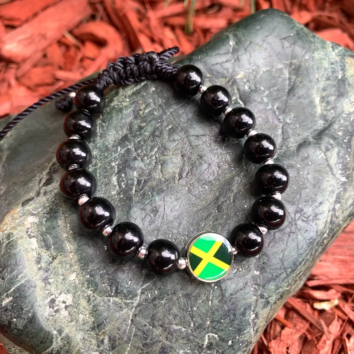 Jamaica Flag Bracelet - Unisex Handmade Design with Adjustable Closure