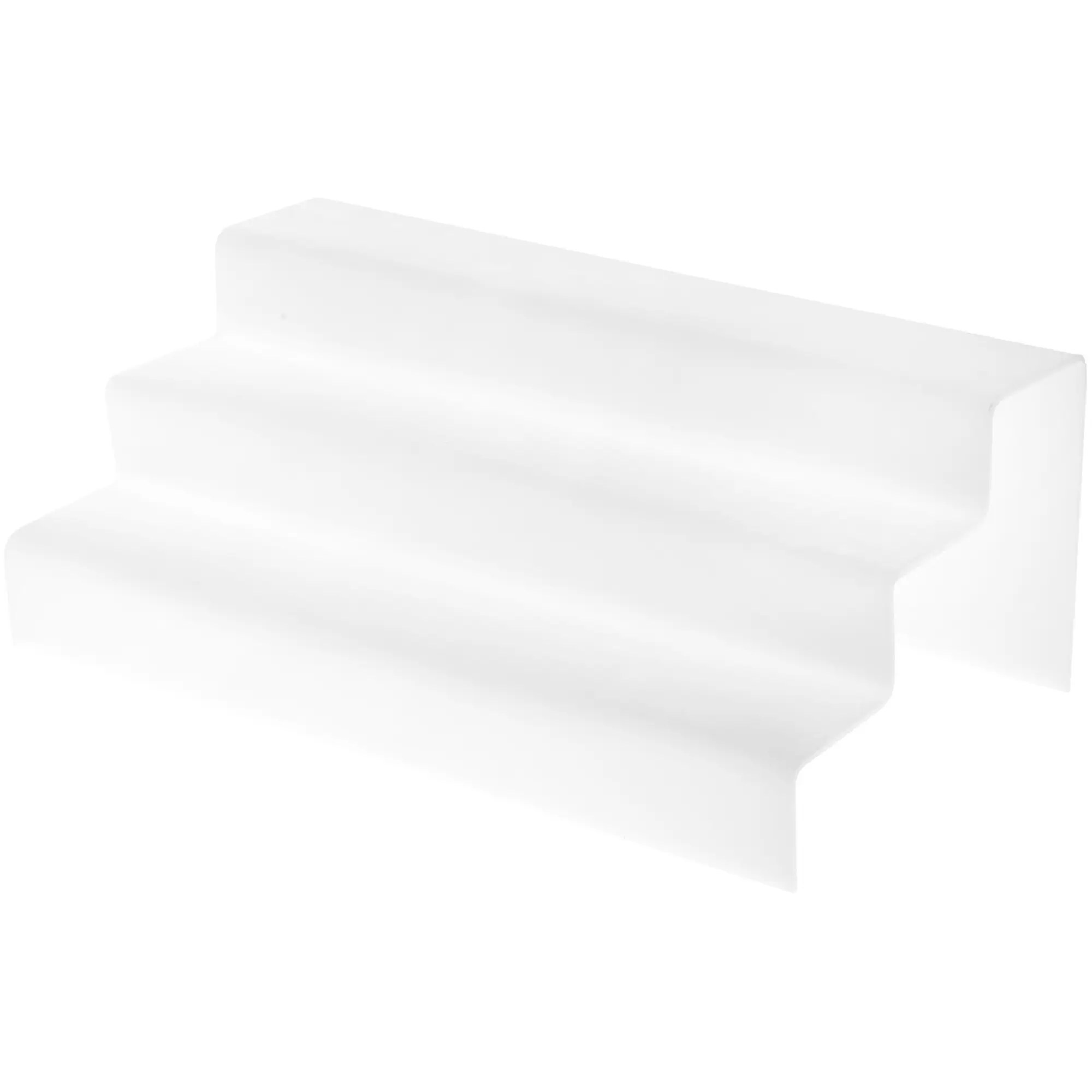 Plymor Frosted Acrylic 3-Step Solid Back Display Stairs