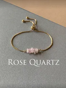 Rose Quartz Bracelet - Adjustable Healing Jewelry for Enhanced Inner Peace & Love Attraction - Perfect for Elegance & Style