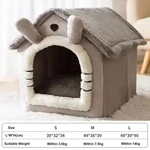 Winter Foldable Pet House Removable Cat House Puppy Cave Sofa Pet Bed House For Extra Small Dogs And Small And Medium Cats