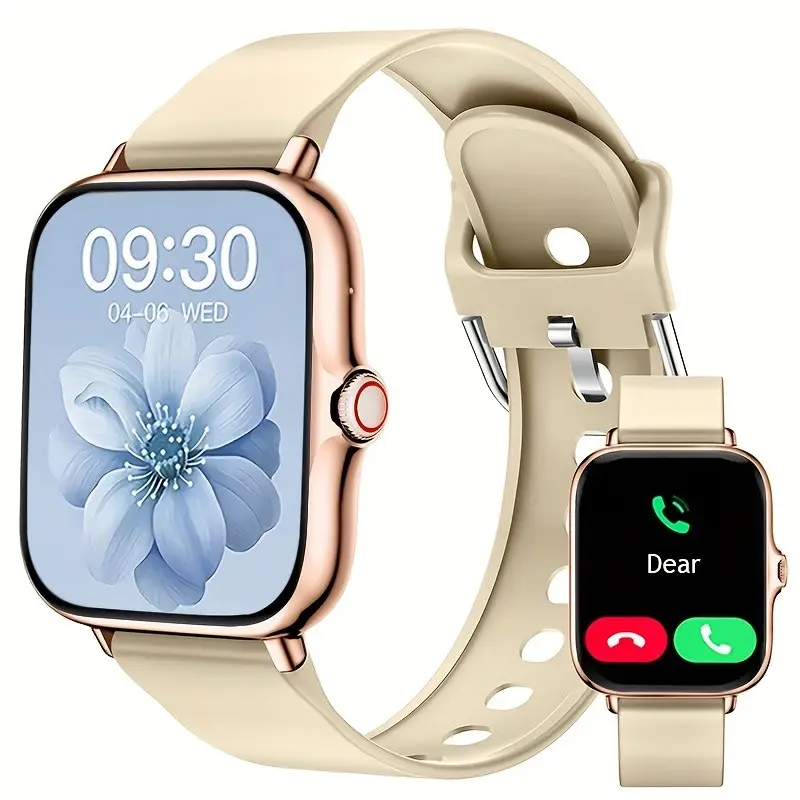 Full Touchscreen Smartwatch for Men & Women, Wireless Bluetooth-compatible Calls, Multiple Sports Modes, Weather, Timer, Alarm, USB Charging, Android