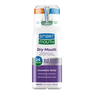 SmartMouth Dry Mouth Zinc Activated Mouthwash (16oz) – Immediate Dry Mouth Relief | Fresh Breath Dentist-Recommended Oral Rinse