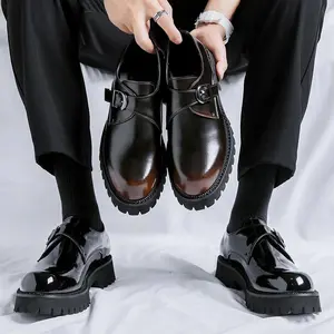 Men’s Light Luxury Leather Loafers – British Style Slip-On Dress Shoes, Business Casual with Thick Sole 39569-R