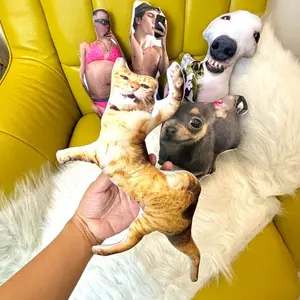 Custom Pet Face Pillow Funny Dog Cat Throw Pillow Gift, Personalized Animal Photo Cushion Without White Edges, Unique Pet Lover Gift