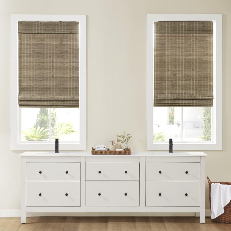 Bamboo Light Filtering Roman Shade 64"L