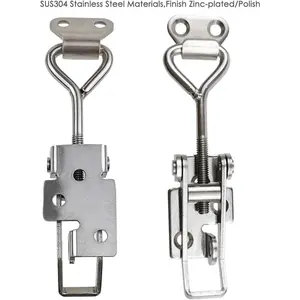 Adjustable Latch Buckle Cabinet Boxes Lever Handle Toggle Catch Latch Lock,Silver,Adjustable Range:75-95mm,2 Pcs