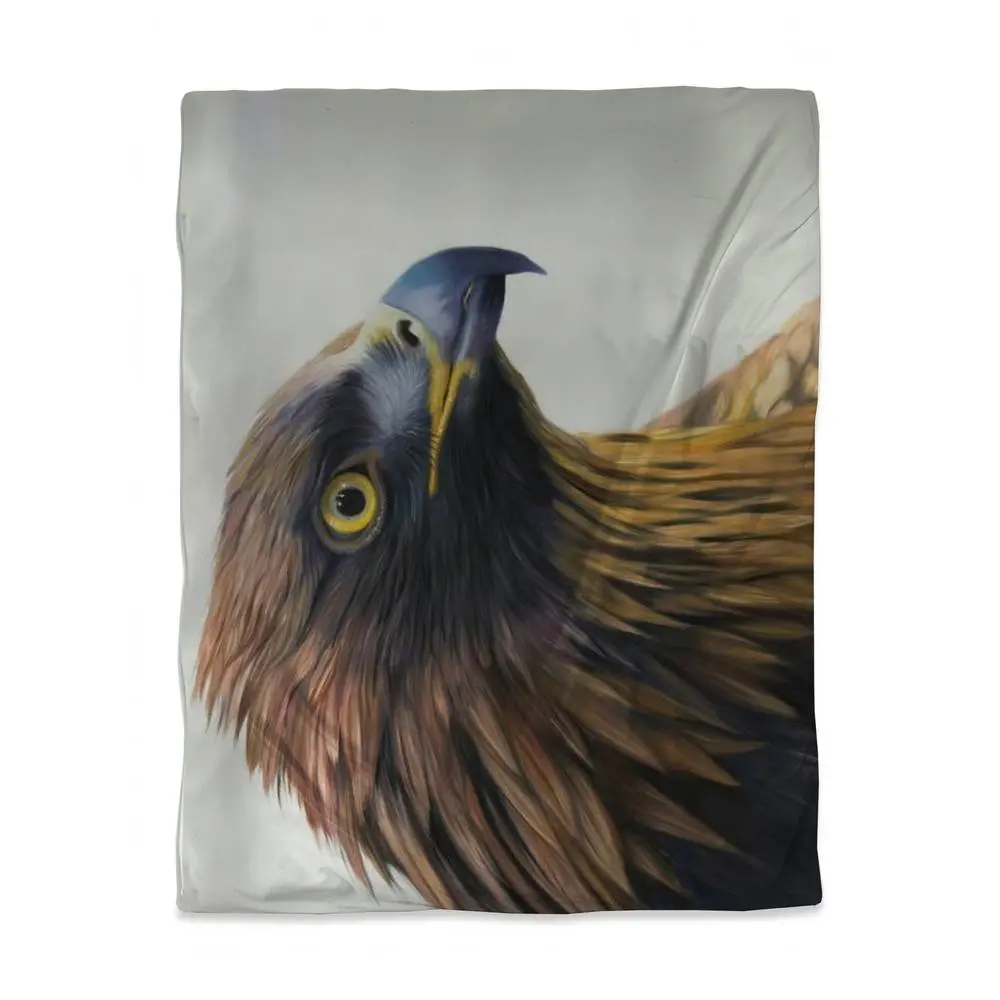 360 Stand Twin Size Microfiber Duvet Cover with Zipper Close - Brown-Headed Eagle Bird Print, Wildlife Motif, Nature Theme, Soft Textile Bedding for Bedroom Use, Decorative Duvet Covers, Comfortable Duvet Covers