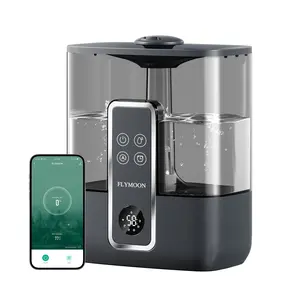 Flymoon 5L Quiet Cool Mist Humidifier for Bedroom,WiFi Control&Touchscreen,Air Humidifier for Baby & Plants, Top Fill, 28dB, 3 Mist Levels, 12H Timer for Office,Large Room,Plant House