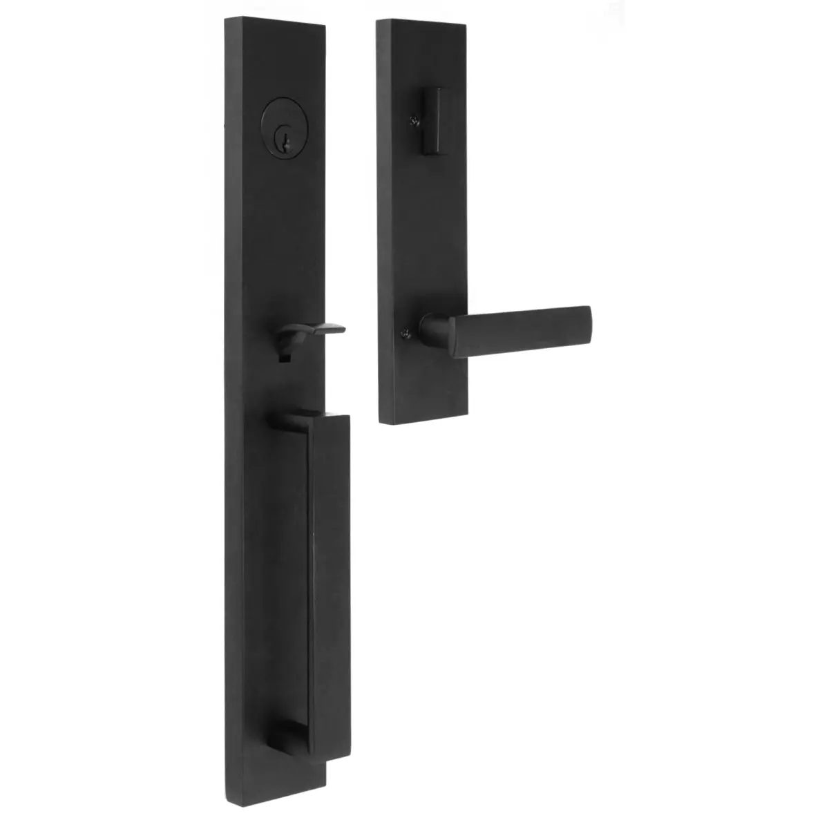Weslock 02890-232SL2D Xanthis Deadbolt Keyed One Side Handle Set with Utica Lever, Matte Black