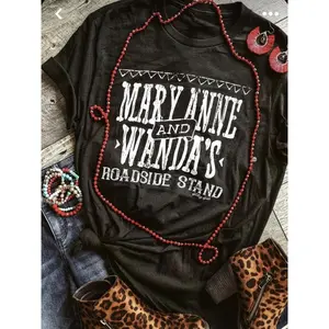 Mary Anne And Wanda Roadside Stand Graphic Tee Women Vintage Western Country Shirt Oversized Crewneck Soft Casual Everyday Outfit Concert Streetwear