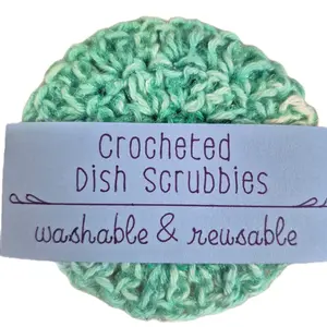 Crocheted Dish Scrubbies Handmade Abrasive Non Scratch Machine Washable Reusable Eco Friendly Kitchen Tools