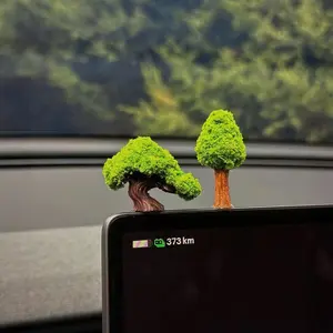 Mini Wishing Tree & Money Tree Car Dashboard Decor, Stress Relief Toy with Adhesive Sticker for Car, Desk & Monitor, Car Dashboard Decoration