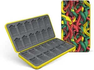 24 game Micro SD Cards Storage, Portable Game Card Case Gift Accessories with Magnetic Closure,Soft Lining and Protective Hard Shell (Dynamic Arrow)