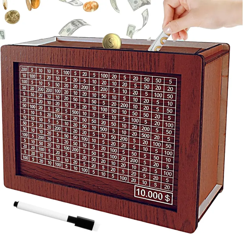 Wooden Cash Money Saving Box,Piggy Bank for Kids & Adults,10000 Savings Challenge Box,Coin Bank Toys Gift for 3-12 Year Old Boys & Girls (10000 Dollar)