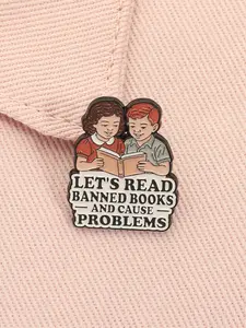 Let's Read Banned Books Enamel Pin Banned Books Week Reader Alloy Brooch Lapel Backpack Badge Fashion Jewelry Accessories Gift for Friends Durable Metal Pins