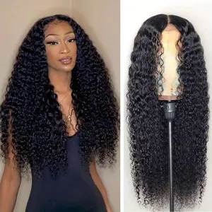 Brazilian Hair Products, Applicable Styles - Natural Black Real Hair Lace Front Top Wig with 4x4 high definition clear lace seam, pre-trimmed baby hair and 180% density high wave wig, compatible with dreadlocks, suitable for daily wear or special occasion