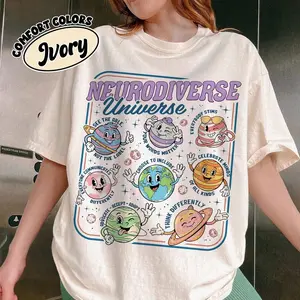 Comfort Colors  Neurodiverse Universe Tshirt, Autism Awareness
