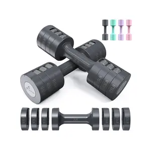 Sportneer Adjustable Dumbbells Hand Weights Set 5 Lb Dumbbells Set of 2 Each 2Lb 3Lb 4Lb 5Lb Free Weights Fast Adjust Weight 4