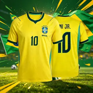 2026 Brazil National Home 10# Vini Short Sleeve Soccer Jersey Fans Version Breathable