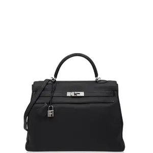 Pre-owned HERMÈS Leather tote bags Hermes Kelly 35 Togo 89 Noir (hm031326a0)