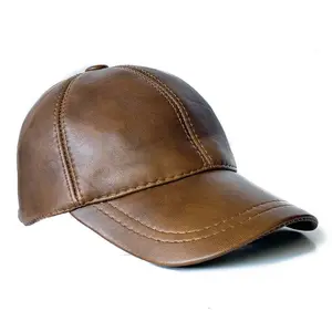 Lukkizara Real Genuine Lambskin Leather Baseball Cap Hat Sports Visor