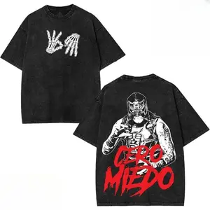 Vibe Wash Tee Store Penta El Zero Miedo Wrestling T-Shirt | Lucha Libre Graphic Tee | Unisex AEW Fan Merch, Streetwear Gift for Wrestling Enthusiasts Cotton Menswear