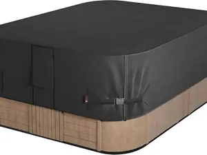 Outdoor Waterproof Rectangular Hot Tub Cover 85 x 77 inch fit 84 x 76 or 83 x 75 or 82 x 74 SPA 600D Heavy Duty Rectangle Weatherproof Protectors Protective Cover Cap