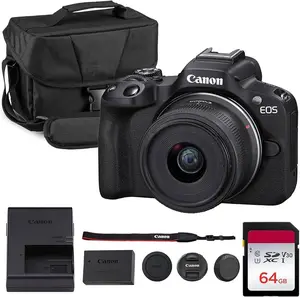 Canon EOS R50 APS-C Mirrorless Camera Kit - RF Mount Camera with 18-45mm Lens for Photography & Content Creation