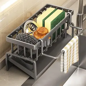 Kitchen Accessories Kitchen Sink Drain Rack &Stainless metal spongerack,  Metal Sponge Drain Holder  Multifunctional Storage Rack for Home, Storage Organizer, Household Essentials, Fall Decor, Kitchen GadgetsDD17CoreComet