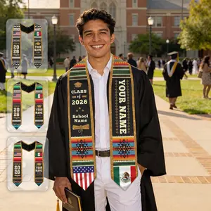 Personalized Mexican Graduation Sash, Mexican Flag Graduation Sash, Mexico Stole, Mexican Graduation Stole 2026, Custom Name & School Stole