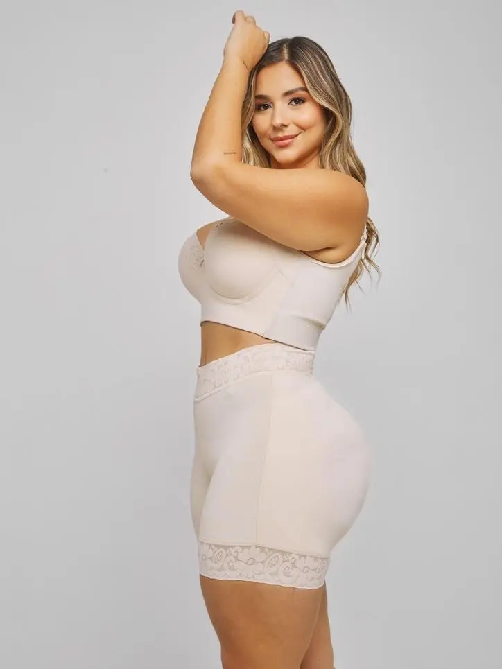 LIANA FASHION Women's Basic Everyday Wear Minimalist High-Waist Girdle Panty - Seamless High Stretch Body Contouring Shapewear with Lace Trim, Tummy Control & Butt Lifting