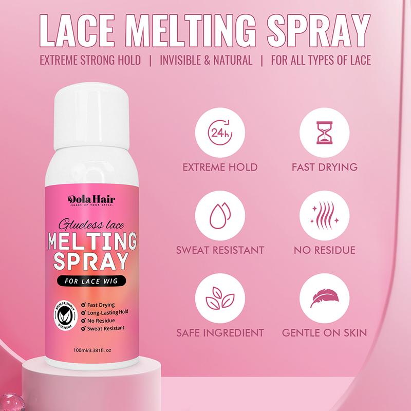 Dolahair Glueless Lace Melting Spray Wig Install Kit with Lace Glue Adhesive Glue Remover & Lace Bands for Seamless Natural Look