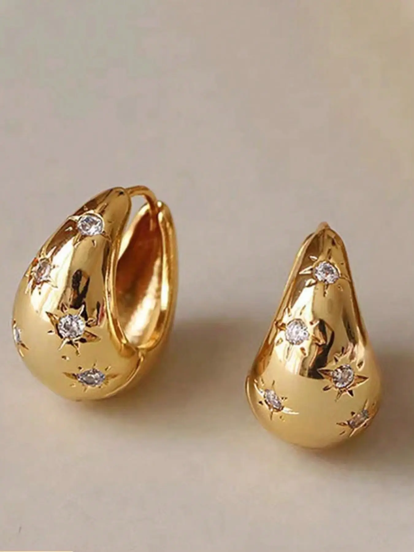 Fashion Rhinestone Hoop Shape Earrings for Women, Casual Plain Design, Perfect for Daily Wear & Dating Gifts, Alloy Material