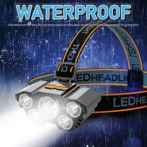 two multi-functional 5 LED headlamps, a rechargeableUSB-powered headlamp for wearing (with cable),adjustable mode, suitable for outdoor camping, nightfishing, hiking, hunting and home emergency lighting