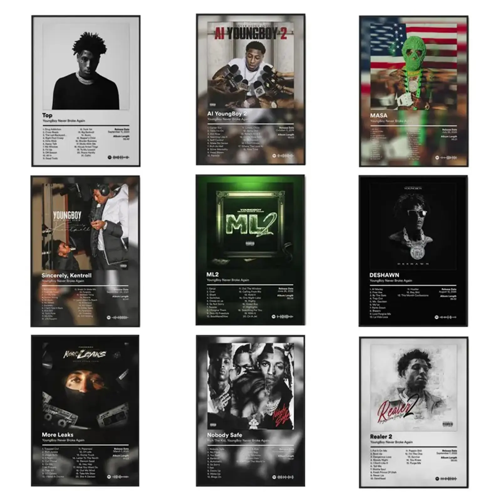 Music YYoungBoy Vintage Premium Wall Art Poster Set Unframed HD Print Home Office Decor Unique Trendy Gift