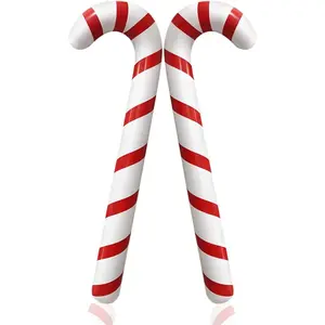 2 Pcs Inflatable Candy Canes Balloons for Christmas Decorations-Large Pool Floats, Outdoor Candy Canes Balloons