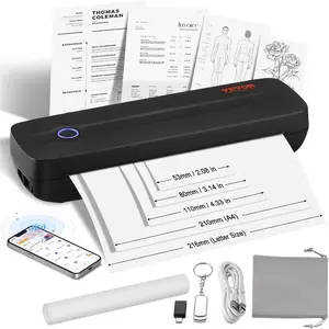 VEVOR Portable Printer - 2600mAh Battery, 203 DPI, Bluetooth Inkless Mobile Printer for A4, A5 8.5x 11 Thermal Paper, Compatible with iOS, Android Laptop, Ideal for Travel, Office Home UseVEVOR Super Brand Day