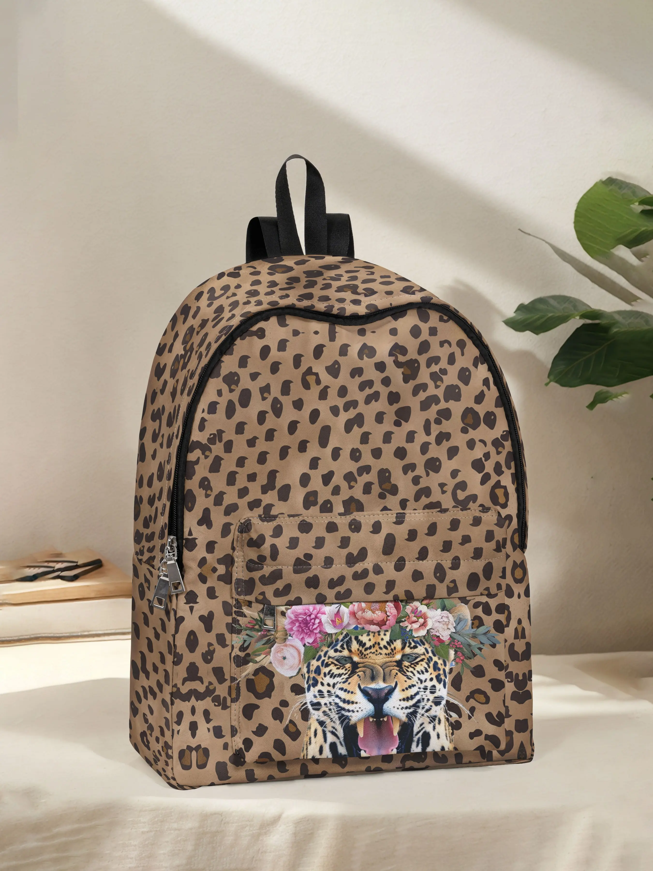 Tiger Print Backpack, Fun Design, Fashionable Look, Spacious Storage, Ideal for School, Travel, Business Trips, Back-To-School Season
