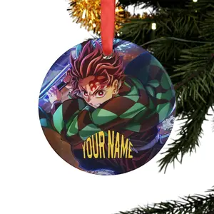 Customized Tanjiro-Kamado Demon Slayer Anime Christmas Ornament - Holiday Decoration - Anime Room Decor - Christmas Gift Ideas