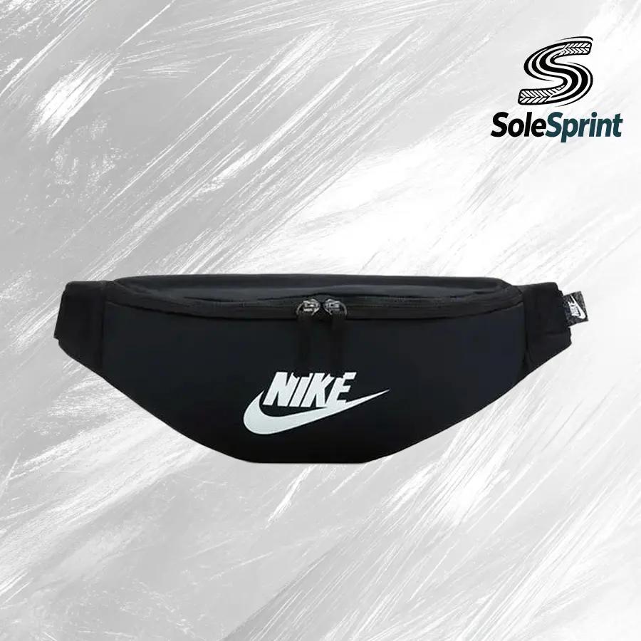 NIKE Unisex Adults' Heritage Waist Pack (DB0490-010) - Black Sweat-Wicking Fabric Gym Accessory, Ideal for Running, Back to School - All-Seasons Sport Gear