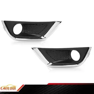 Pair Bumper Fog Light Covers Bezel Chrome Trim Fit For Jeep Compass 2017-19