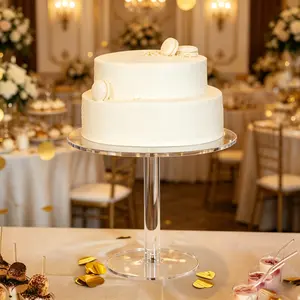  ADISEN Acrylic Cake Stand, Round Cake Stands for Dessert Table, Clear Cupcake Stand for Birthday Party, Pastry Candy Pizza Display Riser for Wedding Event for Bakeries, Cafes, Parties, Weddings, Birthdays, Holidays Ice Cream Shops, Restaurants
