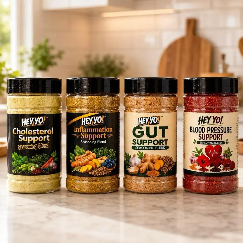 HEY YO! Wellness Seasoning 4-Pack 530 g (18.7 oz). Flavor Spice Seasoning Pantry Pack Everything Seasoning Spice Blend Cooking Spice Seasonings Flavor Aromatic Spices Spice Powder