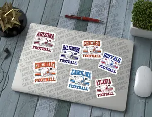 Vintage Football City Waterproof Vinyl Sticker, 3x3"