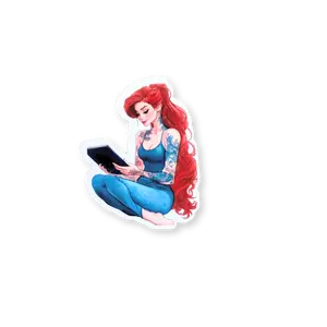 Little Mermaid Reading Sticker
