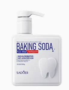 Probiotic Pump Toothpaste with Baking Soda | Teeth Brightening & Fresh Breath | Mess-Free Daily Oral Care | Refreshing Mint Formula